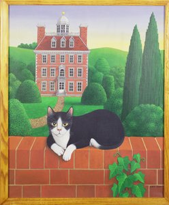 壁の猫、1986（リネンにアクリル）